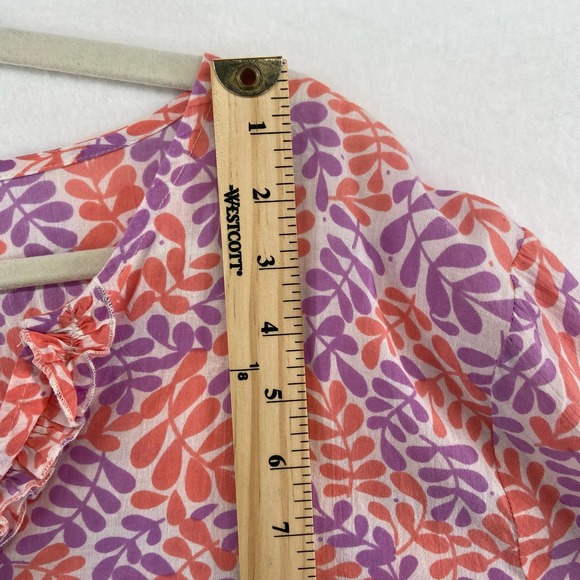 Garnet Hill Fern Print Playa Caftan Top Sz 18 Cotton - Picture 5 of 8